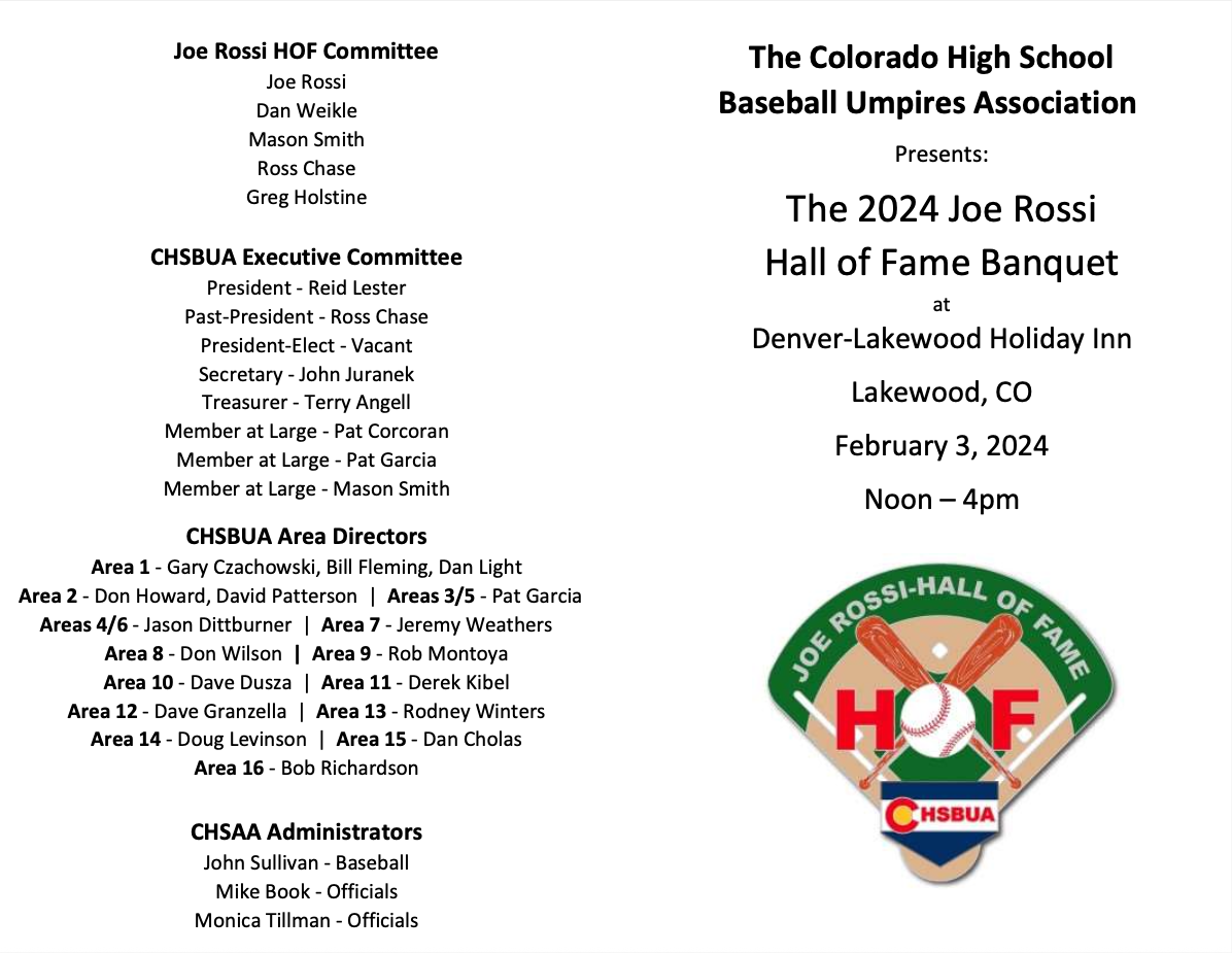 2024 HOF Banquet Program