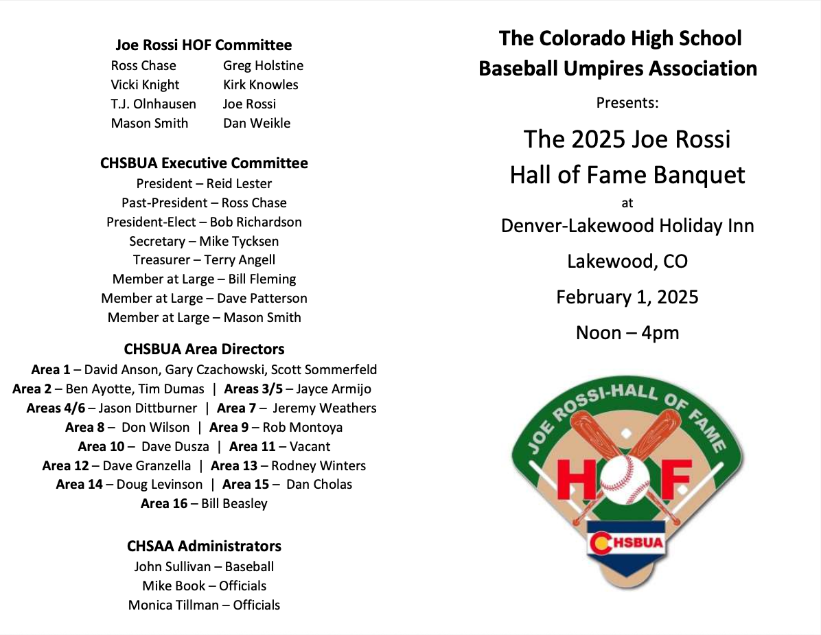 2025 HOF Banquet Program